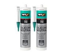 Silicona neutra transparente, resistente a los rayos UV, resistente al moho, resistente al agua, sellador para baño, cocina, ventanas y construcción, 310 ml (2)