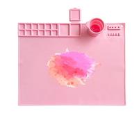 Silicona Painting Mat | Flexible Drawing and Craft Pad, Silicones Sheet with Molded Palette Cup, Washable For Paintings, Clay Sculpting, DIY Kids Art Activities and
