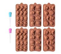 Silicona para chocolate | Juego de 6 piezas | Herramienta reutilizable para manualidades y fundición - Para resina epoxi - Para pasteles, cupcakes, fondant, pasta de azúcar, hielo, jabón y