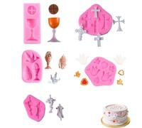 silicona para comunión para bautizo Molde de Silicona para Bizcocho - Práctico Molde de Tarta, Ideal para Repostería, Pan de Molde, y Fondant - Muestra tu Creatividad con Nuestro Molde de Fondant Rosa