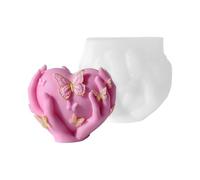 Silicona para manualidades en forma de corazón y mariposa, materiales de grado alimenticio, suministros de fabricación de suministros de silicona para candelabros de resina de flores