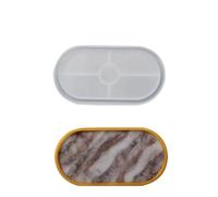 Silicona Para Moldes 1 ud./2 uds./3 Posavasos ovalado, molde de silicona fundición arcilla, bandeja almacenamiento, yeso, platos joyería DIY(2pcs)