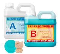 Silicona para moldes 20A, 2L Goma de Silicona Líquida Verde jade, Curación Rápida, No Tóxico, Ideal para Fundir Resinas, Moldear, Cera, Yeso