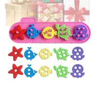 Silicona Pila Juguetes - Bloques de Reconocimiento De Color De Animales Marinos | Juego de Cuero 16 Piezas Para Niños Pequeños | Bloques de Construcción Educativos Para Niños Y Niñas | Juguetes