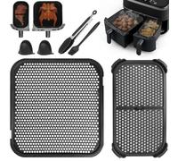 Silicona Protección Antisalpicaduras, 6 Piezas Accesorios Freidora de Aire Sin Aceite, Reutilizable Protector de Silicona Contra Salpicaduras para Philips Airfryer Dual Basket 3000 Series 6L/3L, Negro