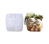 Silicona resistente de oso sosteniendo flores para crear macetas de resina únicas y exhibiciones de joyas decorativas de hormigón