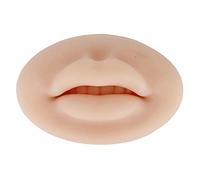 Silicona suave 3D Práctica de labios Piel Semipermanentes Suaves de Tacto con Labios Falsos para Entrenamiento Labios Oído Lengua Ojo Boca con Soporte de Exhibición Herramienta de(piel oscura)