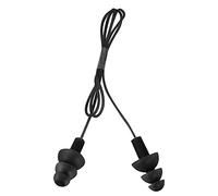 Silicona suave impermeable, tapones para los oídos, orejeras, color negro, con cable, prevención de ruido, natación (negro)