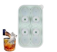 Silicona Tray, 3d Dog Cat Shape, 18 x 11 x 5 cm/7,09 x 4,33 x 1,97 Inches Food-Grade Reusable Flexible Tray, Easy Release with 4 cavities for Cocktails, Wine, Juice, Coffee
