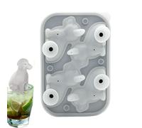 Silicona Tray, 3d Dog Cat Shape, 18 x 11 x 5 cm/7,09 x 4,33 x 1,97 Inches Food-Grade Reusable Flexible Tray, Easy Release with 4 cavities for Cocktails, Wine, Juice, Coffee