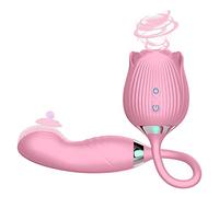 Silicona Vibràtrì con Doble Motor, Stîmlàzînë Clìtoi Rìdë Puntó G Dónnà Sqúîrtîng Vîbràtóre con 10 modos de Scutere+Schiàffeggiare+Chupara, Impermeable Màssàggi,Rosa