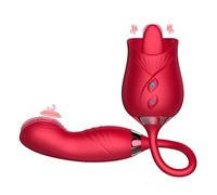 Silicona Vibràtrì Màssàggiàtre con Doble Motor, Impermeable Clìtoi Rìdë G Dónnà Sqúîrtîng Vîbràtóre con 10 modos de Scutere+Schiàfeggiare+Sëssó Oràlë, Rojo