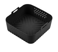 Silicone Air Fryer Mold Tray For COSORI Cecotec 5.5L, 6L Reusable Square Basket Containers Microwave Oven Utensils(Black with Holes)