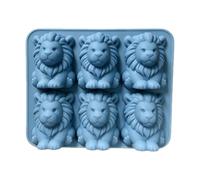Silicone Animal Molds - 6 Cavities 3D Lion Easy Release Silicone Reusable | Animal Molds Ice Maker | Durable Flexible Tray For Beverage Chilling Drinks Whiskey Cocktail Home Summer Party Camping Outdo