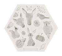 Silicone Baking Forms for Cakes/Chocolate/Fondant | 12 Animal Shapes Easy Demoulding | Food Grade Flexible Cake Form for DIY Desserts & Party Treats (952 gray)