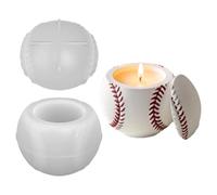 Silicone Baking Mold - Baseball Mold, Non Stick Reusable Sports Theme Baking Fondant Molds for Chocolate Candy Cookie Dessert Jelly Soap Resin Cake Decoration Craft DIY Use | Baseball Candel Holder