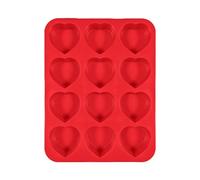 Silicone Baking Mold, Non-Stick 12 Cavity Mould, Heart Shape Fondant Mold, Multi-Purpose Bake Accessory for Cake, Candy, Gummy, Soap, Candle, Ice, Jelly, Wax, Party, Holiday, Kitchen