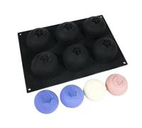 Silicone Baking Molds - 6-Cavity Blueberry Non Stick Reusable Cake Mold for Oven Use | Flexible Food Grade with Bakings Tray, Chocolate Jelly Ice Cream Cookie for Kitchen Baking Wedding Holiday