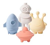 Silicone Bath Toys, Detachable Kids Pool Toys, Toddler Shower Accessories with Safe and Soft Silicone Material for Outdoor or Indoor Water Play, 4 Pieces