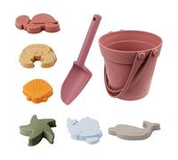 Silicone Beach Toys, Beach Bucket Set, Bucket Shovel and Animal Molds Sand Toy Set, Soft Kids Sand Toys for Girls Boys Summer Outdoor Travel Vacation Seaside Shore Poolside
