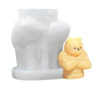 Silicone Bear Mold, 3D Muscle Bear Cartoon Mould, 4 Inch Handmade Craft Tool for Candle Making, Sturdy Non Stick Silicone Material, Art and Craft Supplies for Home Decoration, Resin and Soap Casting