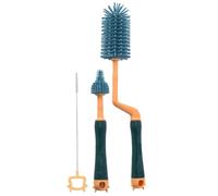 Silicone Bottle Brush - 33cm 360 Rotating Washer | PP Bottle Cleaning Brush Set, Soft High Heat Resistant Detachable Head Nipple Pacifier Scrubber Kids Cup Shower Registration Gift