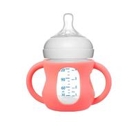 Silicone Bottle Handle, Easy Grip Sleeve, 4.33x4.33 Inches Feeding Aid with Soft Hold, Milk Bottle Support, Infant Nursing Handle with Flexible Style, Feeding Grip for Home Use