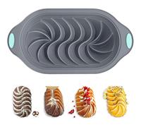 Silicone Bread Loaf Pan with Swirl Design, Food Grade Non-stick Silicone Baking Mold for Homemade Bread, Cake, Metal Reinforced Frame Secure, Bpa Free