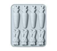 Silicone Bunny Chocolate Mold - Easter Rabbit Carrot Design, Soft Flexible Nonstick Mould, Food Safe DIY Baking Gadget, Easy Cleaning Dessert Form | Creative Pastry Craft Tool, Festive Sweet Making