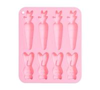 Silicone Bunny Chocolate Mold - Easter Rabbit Carrot Design, Soft Flexible Nonstick Mould, Food Safe DIY Baking Gadget, Easy Cleaning Dessert Form | Creative Pastry Craft Tool, Festive Sweet Making