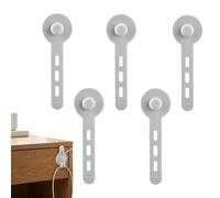 Silicone Cable Ties - 5-Piece Reusable Anti-Knotting Wire Organizer Straps, Flexible Cord Management Ties for Phone Charger, Computer, Travel, Backpack, Dorm, Road Trip & Small Space Organization