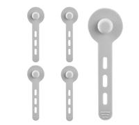 Silicone Cable Ties - 5pcs Reusable Anti Knotting Wire Organizer Straps for Phone Charger, Computer Travel Backpack, Road Trip, Small Space Cable Management Accessories Set
