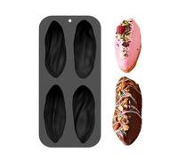 Silicone Cake Mold - 4 Cavity Pistachios-Shape Cakes Baking Tray, Food Grade Dessert Mold with Easy Release, Heat Resistant Bakeware for Chocolate Candy Mousse Pastry, Oven Freezer Safe
