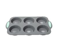 Silicone Cake Pans For Baking | Flexible Non Stick Silicones Bakings Molds Tray | Six Cavity Round Flower Design Cake Molds | Reusable Food Grade Silicone Craft Mold Tool | Versatile Baking Mold