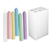 Silicone Candle Mold Set - 6 Cavity Craft Tool, Homemade Wax Forming Shape Kit, DIY Candle Making Accessory, Artisan Supply Item, Creative Handcraft Use for Home Studio Office Events