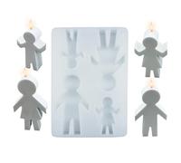 Silicone Candle Molds - 22x14x2.2cm | Family Of Four Plaster Mold, Reusable Resin Candle Making Mould | Flexible Silicone Craft Tool For Cement Plaster Ornament Home Decor DIY Handmade Projects