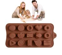 Silicone Candy Mold, Creative Chocolate Mold with Various Shapes, Food Grade No-Stick Trays for Candy Making and Ice, Ideal for Home and Restaurant Use, 10.4x21x0.5cm