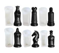 Silicone Chess Molds, Resin Chess Pieces Mold, 6 Piece Easy Release Design