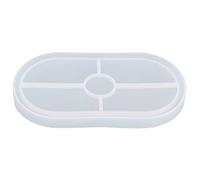 Silicone Coaster Mold, White Oval Crystal Resin Tea Coaster Mold DIY Resin Artwork Home Decoration for Making Trays Cup Mats DIY Handicrafts