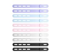 Silicone Cord Ties - 10 Pieces Elastic Strap Desk Storage,Washable Cable Straps for Cords - for Outdoor Home Office Desk Car Hotel Travel Phone Charger Electronics Fastening