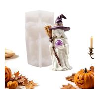 Silicone Crafting Mold 3D Witch Shape for Candles and Soap | Flexible Crafting Mould for Resin, Clay & Plaster Ornaments | Spooky Holiday Party Decor & Home DIY Projects