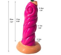 Silicone Dildo 20x4,7cm Simulated Horn Thread Shape Coño Anal Masturbación Pareja Flirting Large Sex Toy Plug (Púrpura)