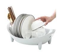 Silicone Dish Rack - Kitchen Drain Organizer Trays, Utensil Holder Drainboard Tray Racks | Perfect For Sink Counter Camping Travel Home Apartment Office Dorm Drying Plates Cups Cutlery Space Saving