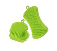 Silicone Dish Sponge, 2pack Multi-purpose Silicone Sponge Food Grade Kitchen Antibacterial Washing Brush Scrubber, Magic Household Cleaning Sponges Fo