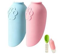 Silicone Dog Water Bottle Adapter 2 Pack, Dog Water Bottles for Walking, Dogs Drinking Bottle Portable for Outdoor Walking Hiking Travel Camping for Cat, Rabbit,Puppy and Other Animal (2PCS-a)
