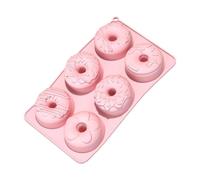 Silicone Donut Mold - 6 Cavity Non Stick Baking Pan Tray, Reusable Food Grade Maker, Flexible Cake Tool, Easy Clean Kitchen Bakeware, Heat Resistant Dessert | For Home Cooking Indoor Use Family Homema
