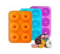 Silicone Donut Molds, 3-Piece Silicone Donut Mold, Non-Stick Silicone Donut Baking Pan for Cookies, Bagels, Muffins, Suitable for Dishwasher, Oven,