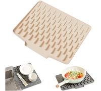 Silicone draining Mat,Alfombrilla de Silicona para escurrir Platos,Bandeja escurridor Alimentos,Alfombrilla de Drenaje Antideslizante,Bandeja para escurreplatos,Alfombrilla de Secado de Platos-D
