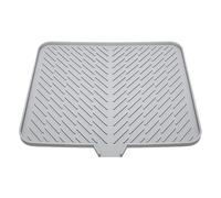Silicone Draining Mat, Dish Drying Pad, 15.75x12.2 Inches, Anti-Spill Non-Slip Surfaces, Quick Dry Hygienic Design, Countertop Drain Board for Kitchen Utensils Cups Plates Sink Area
