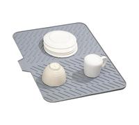 Silicone Dryer Mat for Kitchen, 22.83x16.93 Inches Dish Draining Pad with Drain Lip, Kitchen Sink Drying Rug, Non Slip Mat for Easy Drainage and Counter Protection